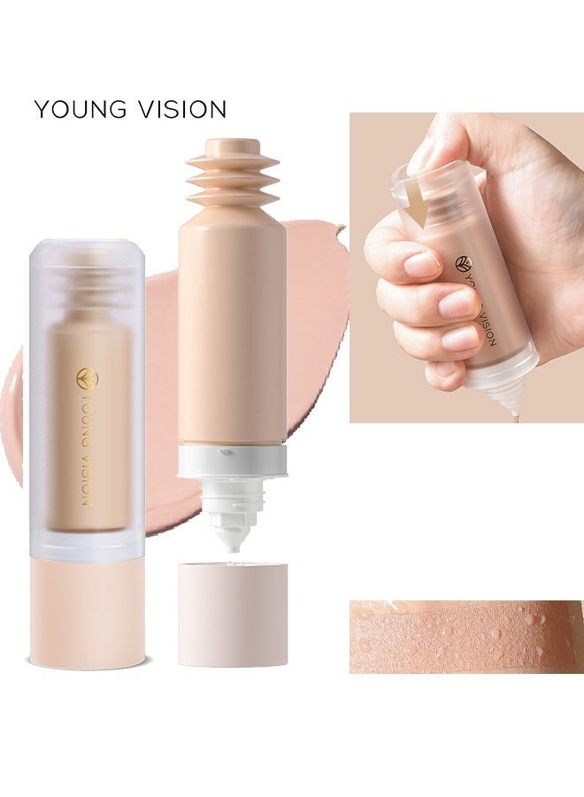 يونج فيجن كريم أساس سائل طويل الأمد، كريم أساس سائل مائي - تغطية كاملة، مكياج خفيف الوزن للبشرة الدهنية والمختلطة، لمسة نهائية طبيعية غير لامعة، مقاومة للماء ومقاومة للعرق #02 - Image 1